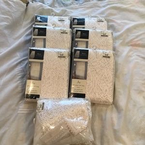 7 Joy 60” wide by 84” long ivory curtains one panel with attached valance NWT